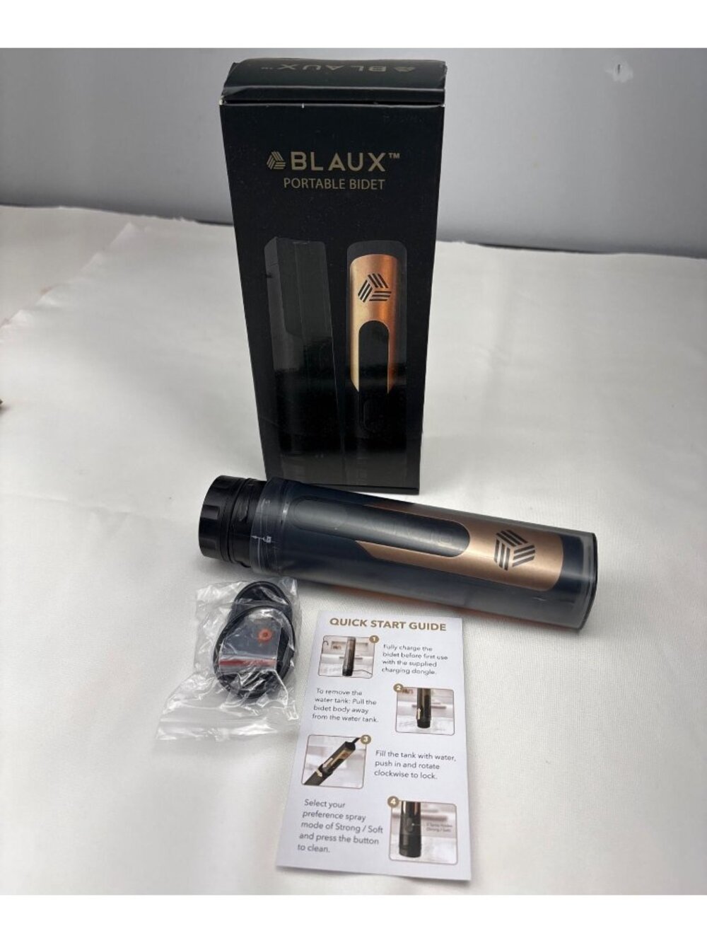 Blaux Portable Bidet w/Magnetic Charging Dongle Spare O-Rings Compact Travel Des - Picture 14 of 16